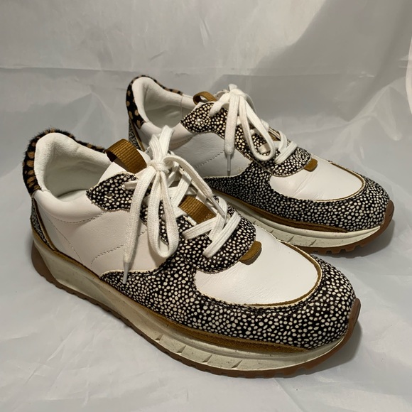 Madewell Shoes - Madewell - Kickoff Trainer Sneakers in Leather and Spot Mix Calf Hair Size 8.5